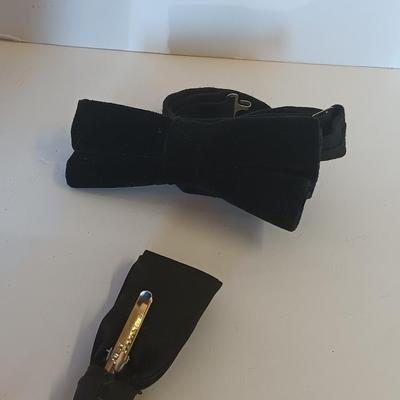 Bow ties with bolo tie and tie pins