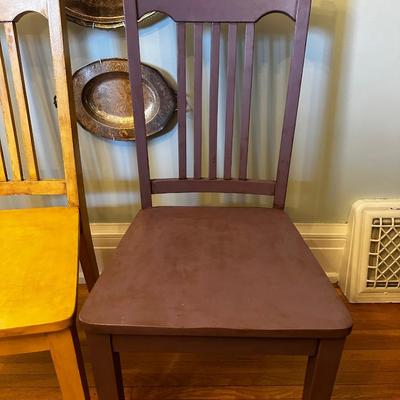 Purple and Yellow Painted chairs