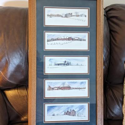 Signed Prints of Barns in the Midwest, C.J. Brown
