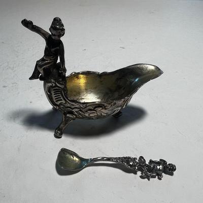 Sterling Sliver with Child on Edge plus Sterling Spoon