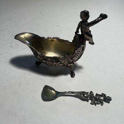 Sterling Sliver with Child on Edge plus Sterling Spoon
