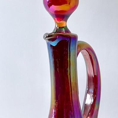 Gibson cruet in red carnival glass