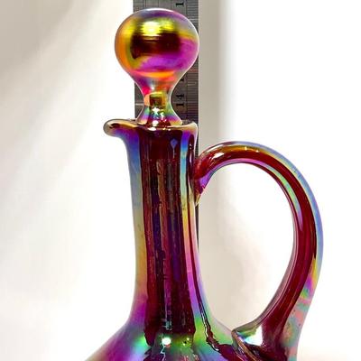 Gibson cruet in red carnival glass