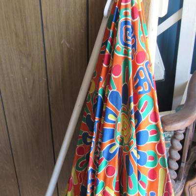 Lot 285:  Large Colorful Retro Patio Umbrella