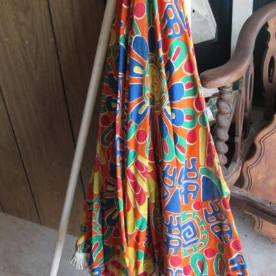 Lot 285:  Large Colorful Retro Patio Umbrella
