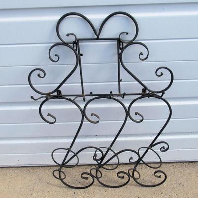 Lot 288: Unique Garden Wall Hanging Flower Pot Holder, Wrought Iron
