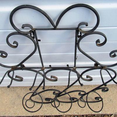 Lot 288: Unique Garden Wall Hanging Flower Pot Holder, Wrought Iron