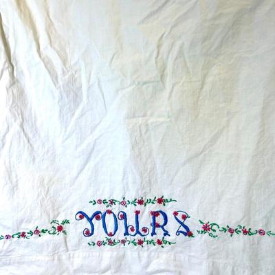 Vintage hand stitched pillowcase set