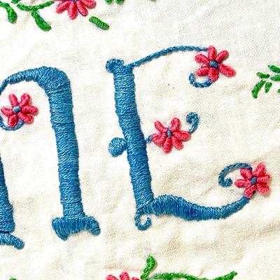 Vintage hand stitched pillowcase set
