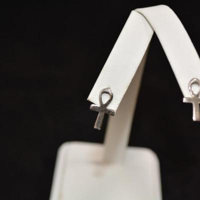 925 Sterling ANKH Earrings 1.0g