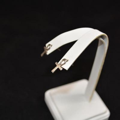 925 Sterling ANKH Earrings 1.0g