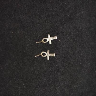 925 Sterling ANKH Earrings 1.0g