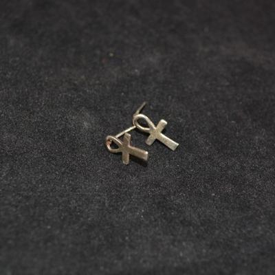 925 Sterling ANKH Earrings 1.0g