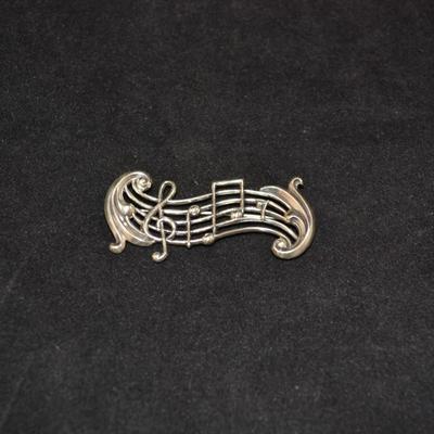 925 Sterling Treble Clef Pin 2