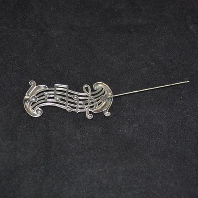 925 Sterling Treble Clef Pin 2