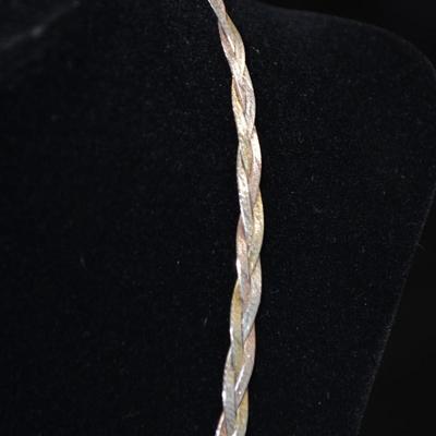 925 Sterling 3-Tone Braided Chain 18" 10.2g