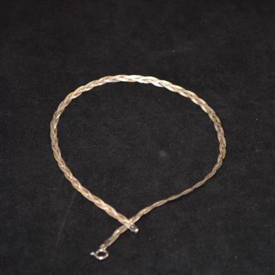 925 Sterling 3-Tone Braided Chain 18" 10.2g