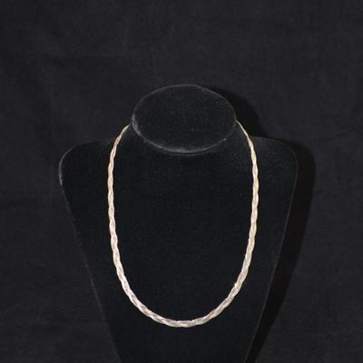 925 Sterling 3-Tone Braided Chain 18" 10.2g