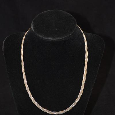 925 Sterling 3-Tone Braided Chain 18" 10.2g
