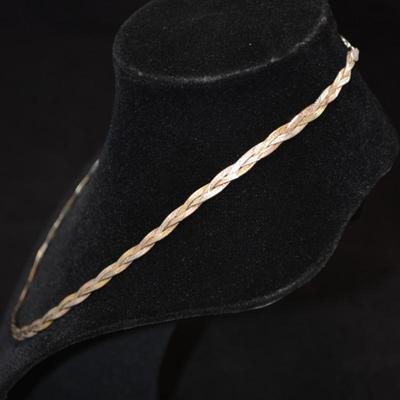 925 Sterling 3-Tone Braided Chain 18" 10.2g