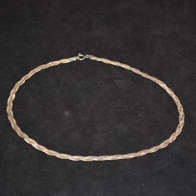 925 Sterling 3-Tone Braided Chain 18" 10.2g