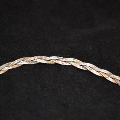 925 Sterling 3-Tone Braided Chain 18" 10.2g