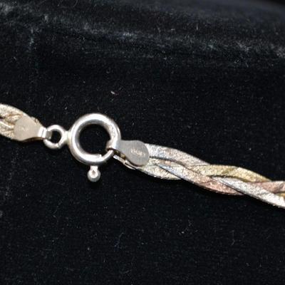 925 Sterling 3-Tone Braided Chain 18" 10.2g