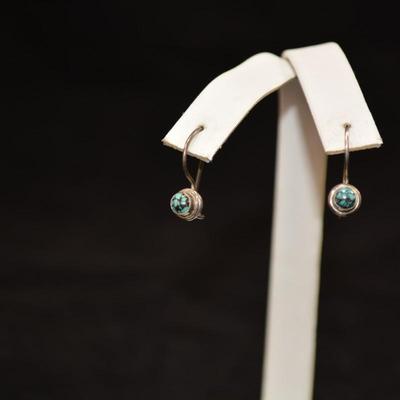 925 Sterling & Turquoise Earrings 1.6g