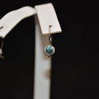 925 Sterling & Turquoise Earrings 1.6g