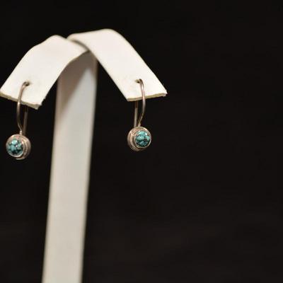 925 Sterling & Turquoise Earrings 1.6g