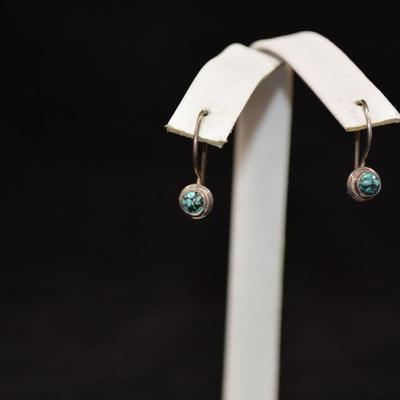 925 Sterling & Turquoise Earrings 1.6g