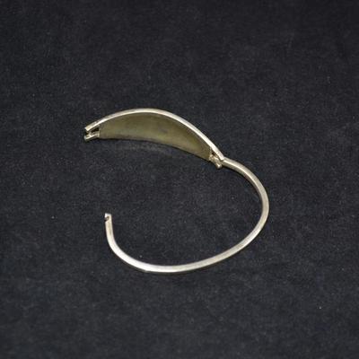 925 Sterling Clasp Bracelet with Mother of Pearl & Turquoise 7" 14.3g