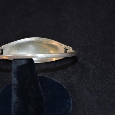 925 Sterling Clasp Bracelet with Mother of Pearl & Turquoise 7" 14.3g