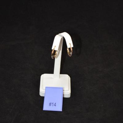 14k 3-Tone Gold Hoop Earrings 1.4g