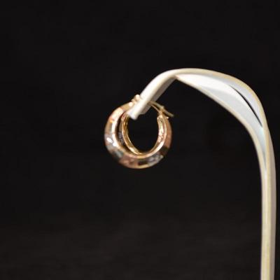 14k 3-Tone Gold Hoop Earrings 1.4g