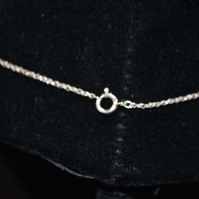 925 Sterling Chain w/ 925 Sterling Cross & Diamond Accent 18" 1.8g