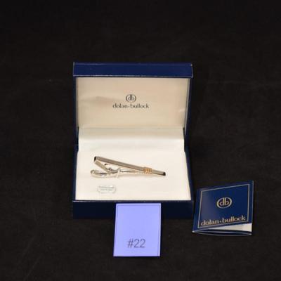 Sterling Tie-Clip with 14k Gold Accent 6.8g