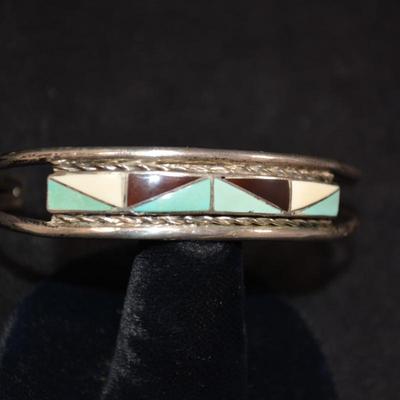 Sterling ZUNI Cuff Bracelet 7" 9.3g