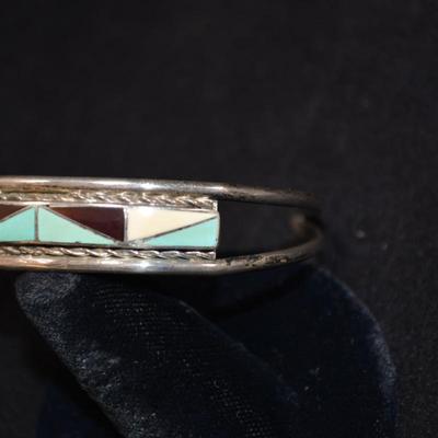 Sterling ZUNI Cuff Bracelet 7" 9.3g
