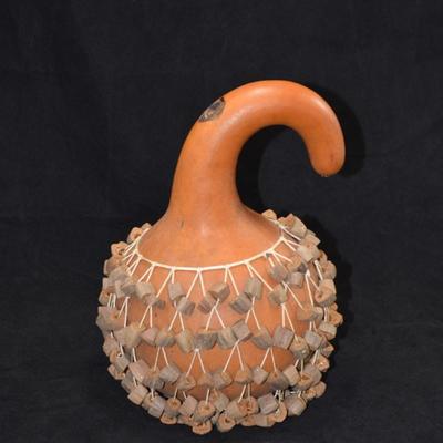 Authentic African SEKERE Shaker Rattle 11x7