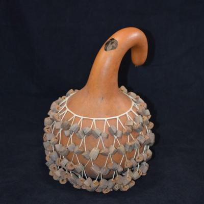 Authentic African SEKERE Shaker Rattle 11x7