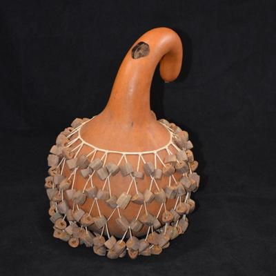 Authentic African SEKERE Shaker Rattle 11x7