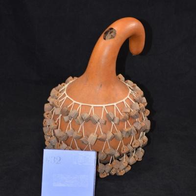 Authentic African SEKERE Shaker Rattle 11x7