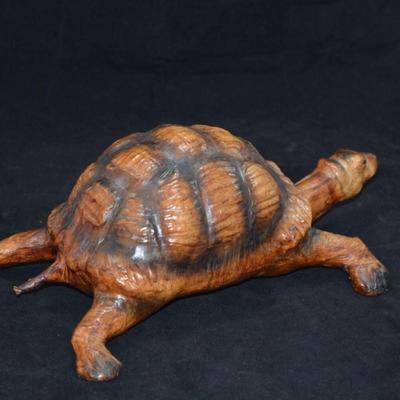 Leather Crafted Tortoise 13x8x5