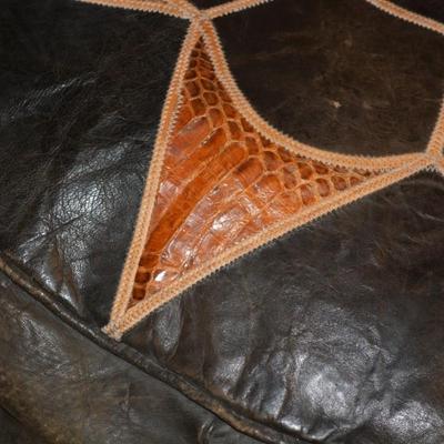 Large Leather & Snake Skin Turkish Pillows 22x8
