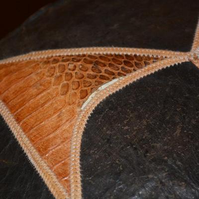 Large Leather & Snake Skin Turkish Pillows 22x8