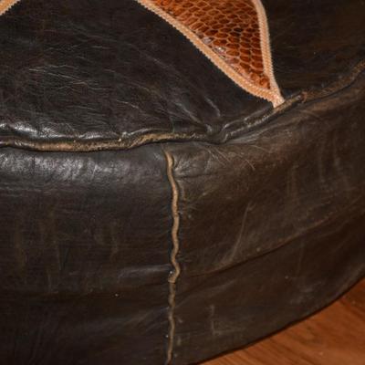 Large Leather & Snake Skin Turkish Pillows 22x8