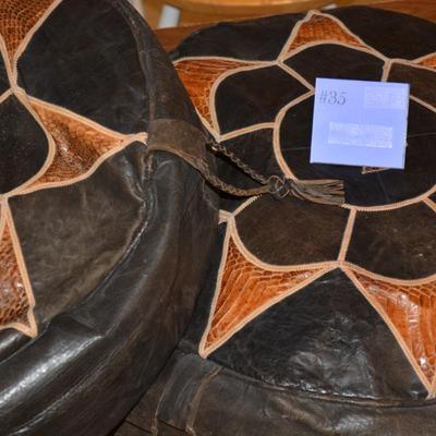 Large Leather & Snake Skin Turkish Pillows 22x8
