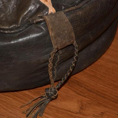 Large Leather & Snake Skin Turkish Pillows 22x8