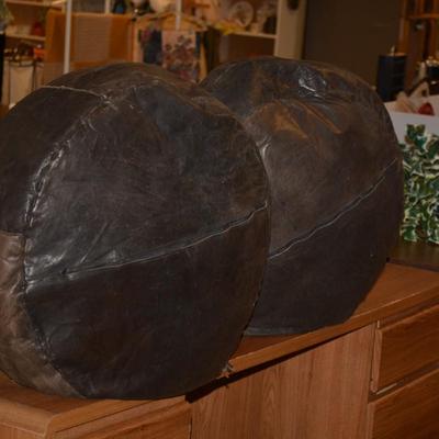 Large Leather & Snake Skin Turkish Pillows 22x8